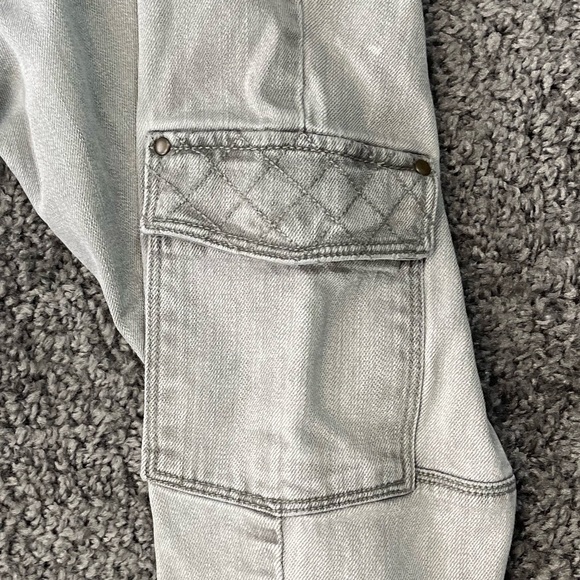 Eddie Bauer Modern slim fit cargo pockets light gray low rise denim jeans size 8 - Picture 7 of 16